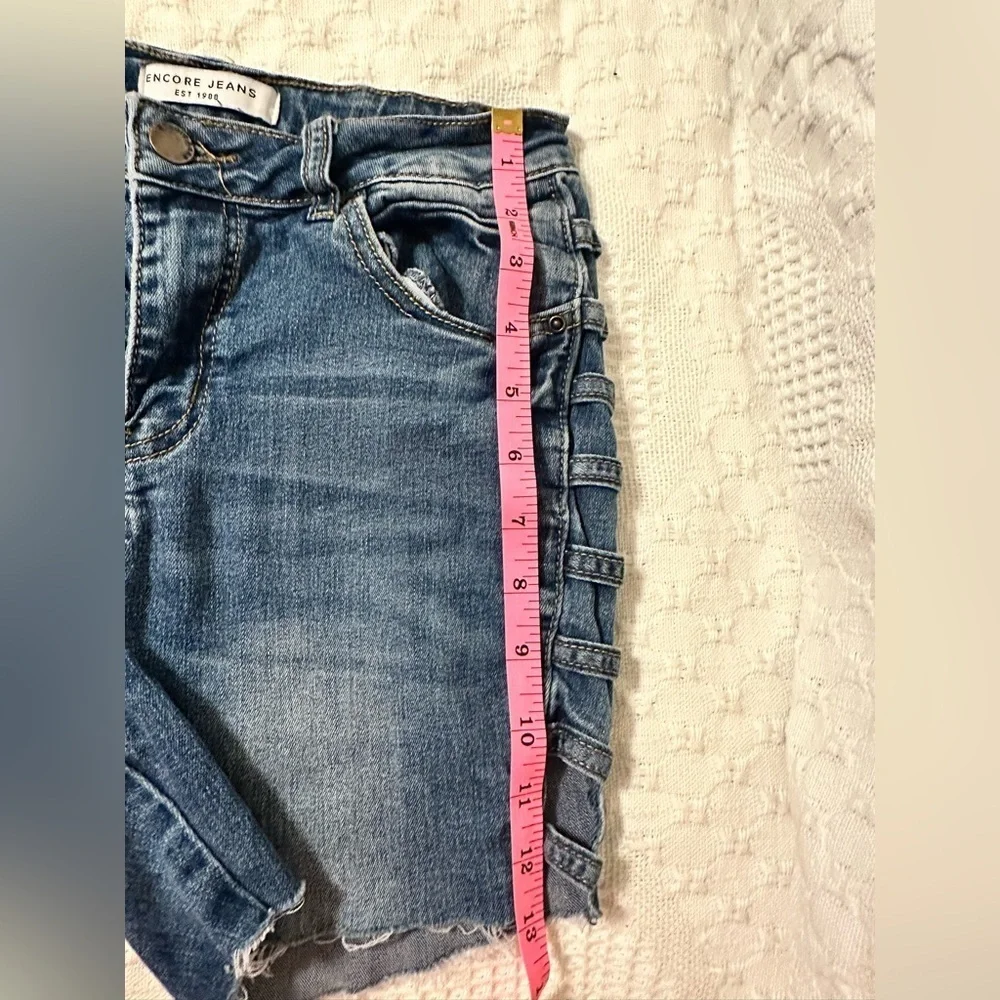 Encore Jeans Women's Cut-Off Denim Jorts Shorts Raw Hem No Size‎